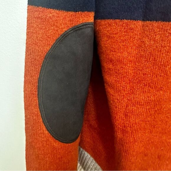 Y2K Tommy Hilfiger Beige Navy Orange Wool Sweater - Men XL - Winter Grandpa - Picture 2 of 7